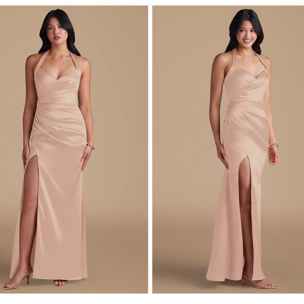 AZAZIE English Rose Sheath Side Slit Stretch Satin Dress